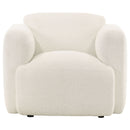 Dorset Fabric Upholstered Round Track Arm Accent Chair White