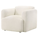 Dorset Fabric Upholstered Round Track Arm Accent Chair White