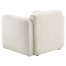Dorset Fabric Upholstered Round Track Arm Accent Chair White