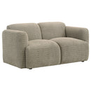 Dorset Upholstered Round Track Arm Sofa Set Brown