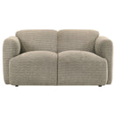 Dorset Upholstered Round Track Arm Sofa Set Brown