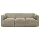 Dorset Fabric Upholstered Round Track Arm Sofa Brown