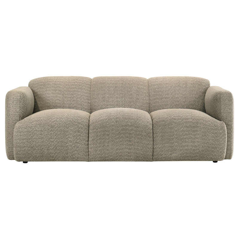 Dorset Fabric Upholstered Round Track Arm Sofa Brown