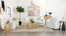 Isabella  Faux Sheepskin Upholstered Sofa Set Natural