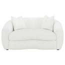 Isabella Faux Sheepskin Upholstered Loveseat Natural