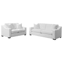 Ashlyn  Upholstered Sloped Arm Sofa Set White