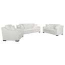Ashlyn  Upholstered Sloped Arm Sofa Set White