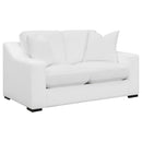 Ashlyn  Upholstered Sloped Arm Sofa Set White