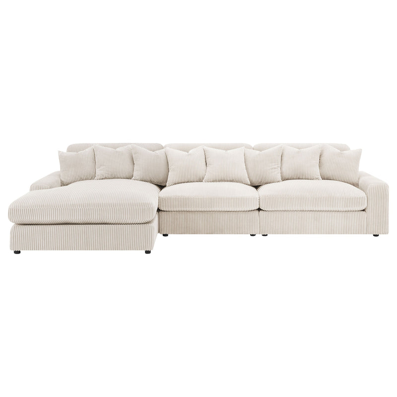 Blaine Upholstered Reversible Chaise Sectional Sofa Fog