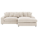 Blaine Upholstered Reversible Chaise Sectional Sofa Fog