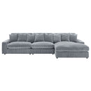 Blaine Upholstered Reversible Chaise Sectional Sofa Fog