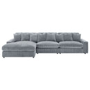 Blaine Upholstered Reversible Chaise Sectional Sofa Fog
