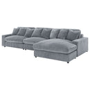 Blaine Upholstered Reversible Chaise Sectional Sofa Fog