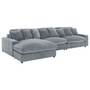 Blaine Upholstered Reversible Chaise Sectional Sofa Fog