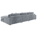 Blaine Upholstered Reversible Chaise Sectional Sofa Fog