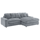 Blaine Upholstered Reversible Chaise Sectional Sofa Fog