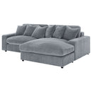 Blaine Upholstered Reversible Chaise Sectional Sofa Fog