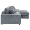 Blaine Upholstered Reversible Chaise Sectional Sofa Fog