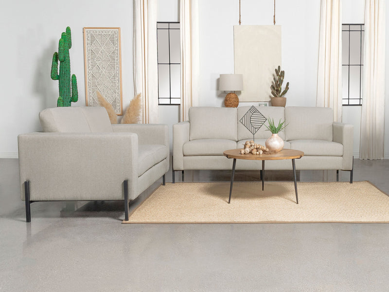 Tilly  Upholstered Track Arm Sofa Set Oatmeal