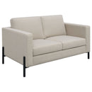 Tilly  Upholstered Track Arm Sofa Set Oatmeal