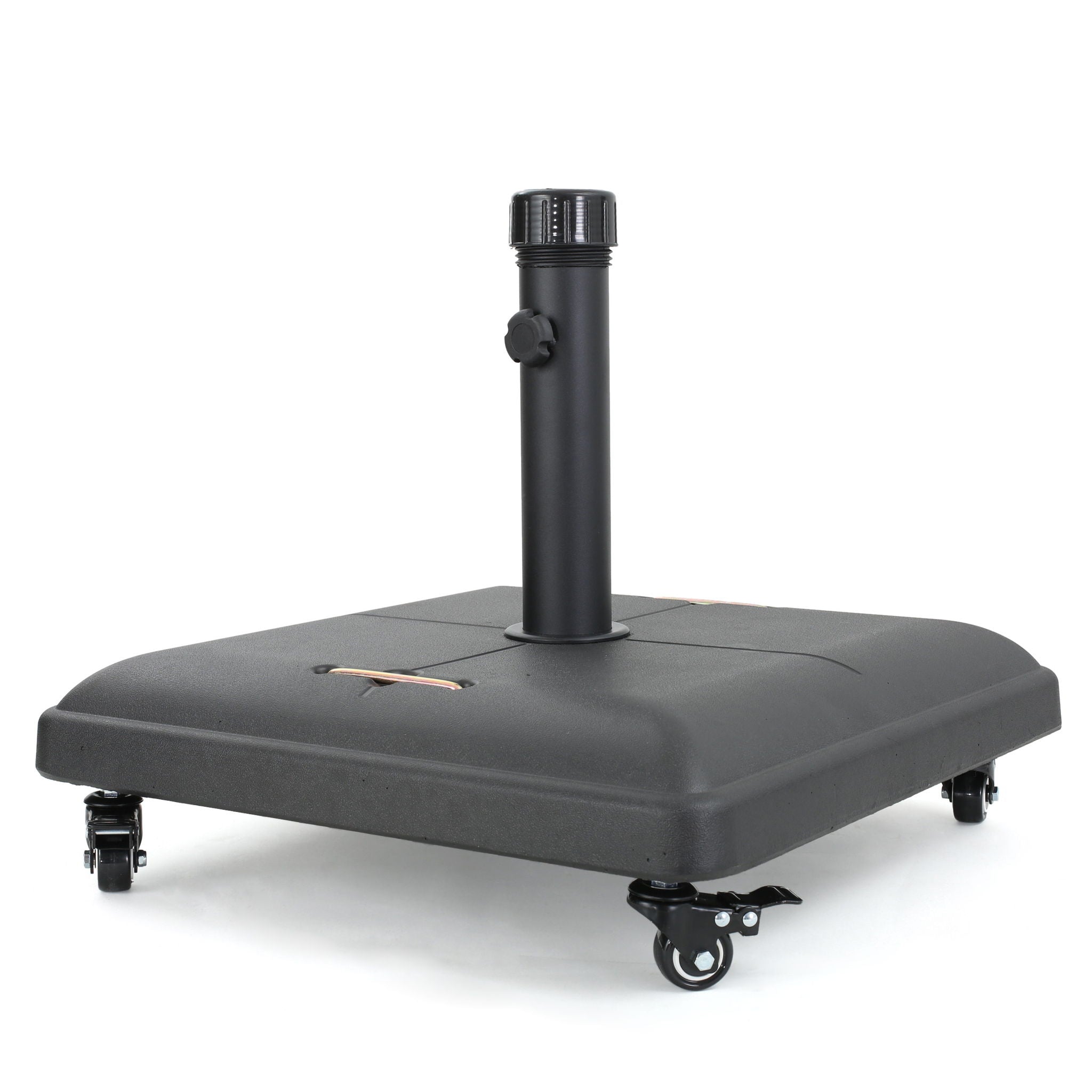 Wheelie - Stylish Square Umbrella Base With Stainless Steel Pole Handle