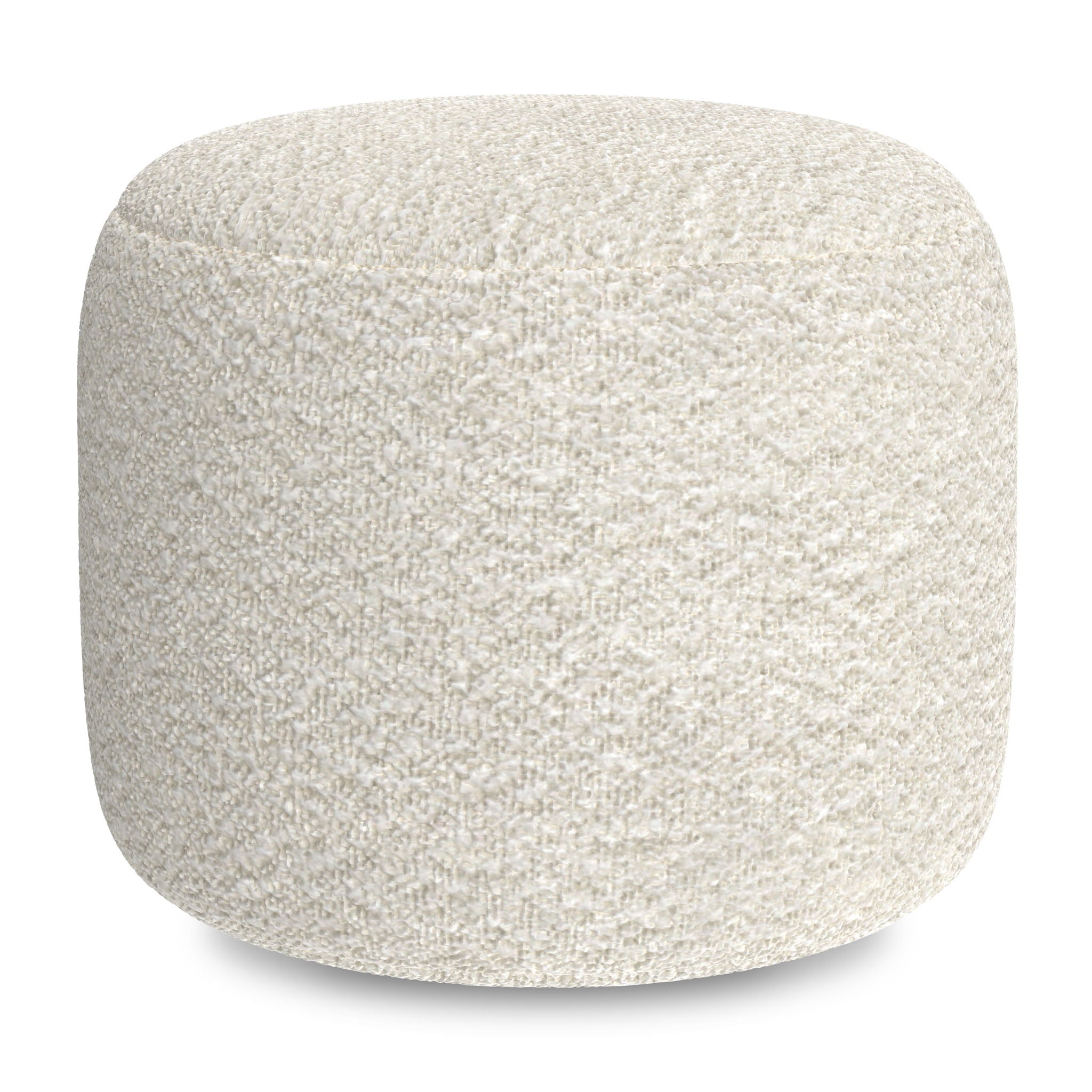Chantal - Round Pouf - White