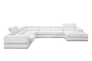 Divani Casa Pella - Modern White Italian Leather U Shaped Sectional Sofa