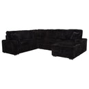 Devonshire Sleeper Sectional Sofa Storage Chaise Black