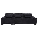 Octavia Fabric Upholstered Track Arm Sectional Sofa Black