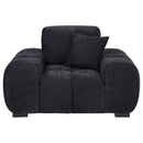 Octavia Fabric Upholstered Track Arm Accent Chair Black