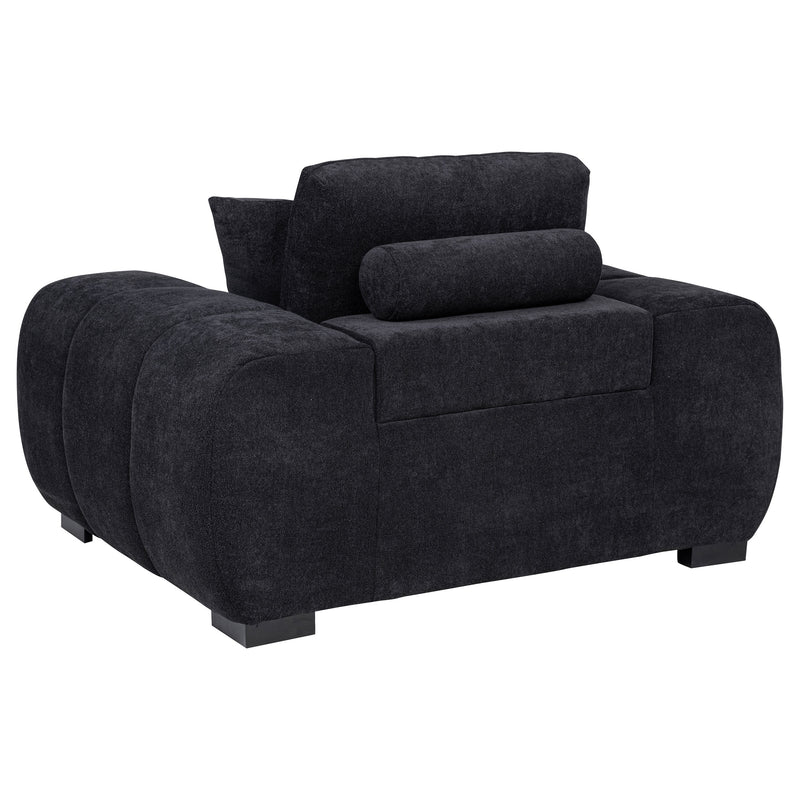 Octavia Fabric Upholstered Track Arm Accent Chair Black
