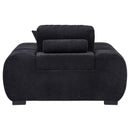 Octavia Fabric Upholstered Track Arm Accent Chair Black