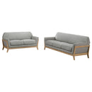 Vaughn Fabric Upholstered Flared Arm Sofa Set Grey