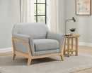 Vaughn Fabric Upholstered Flared Arm Accent Chair Grey