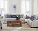 Glenn  Upholstered Sofa Set Light Grey and Blue