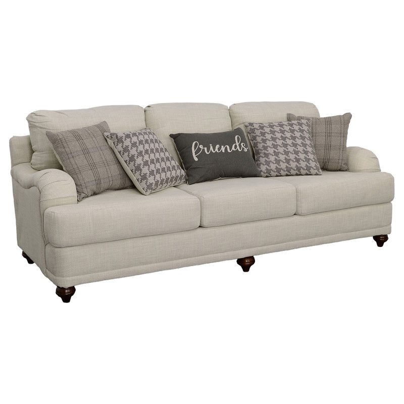 Glenn  Upholstered Sofa Set Light Grey and Blue