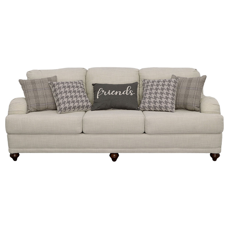 Glenn  Upholstered Sofa Set Light Grey and Blue