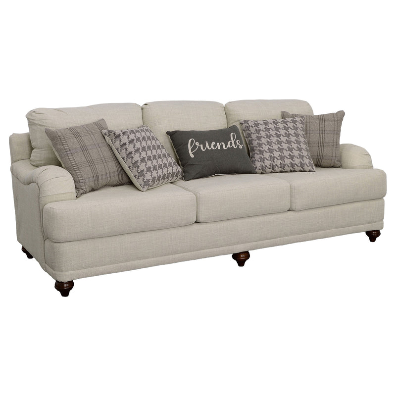 Glenn  Upholstered Sofa Set Light Grey and Blue