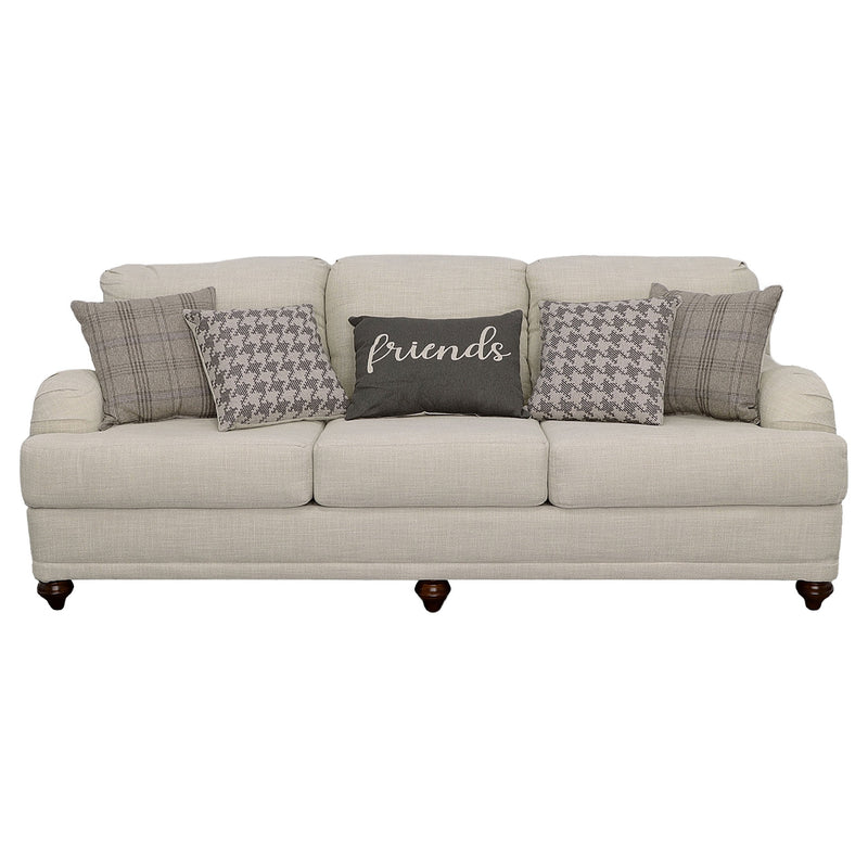 Glenn  Upholstered Sofa Set Light Grey and Blue