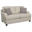 Glenn Upholstered English Arm Loveseat Light Grey and Blue