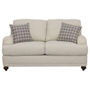 Glenn Upholstered English Arm Loveseat Light Grey and Blue