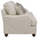 Glenn Upholstered English Arm Loveseat Light Grey and Blue
