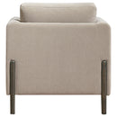 Islington Fabric Upholstered Panel Arm Accent Chair Taupe