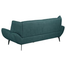 Acton Upholstered Flared Arm Sofa Set Teal Blue