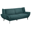 Acton Upholstered Flared Arm Sofa Set Teal Blue