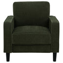 Ruth Fabric Upholstered Track Arm Accent Chair Matcha Green