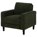 Ruth Fabric Upholstered Track Arm Accent Chair Matcha Green