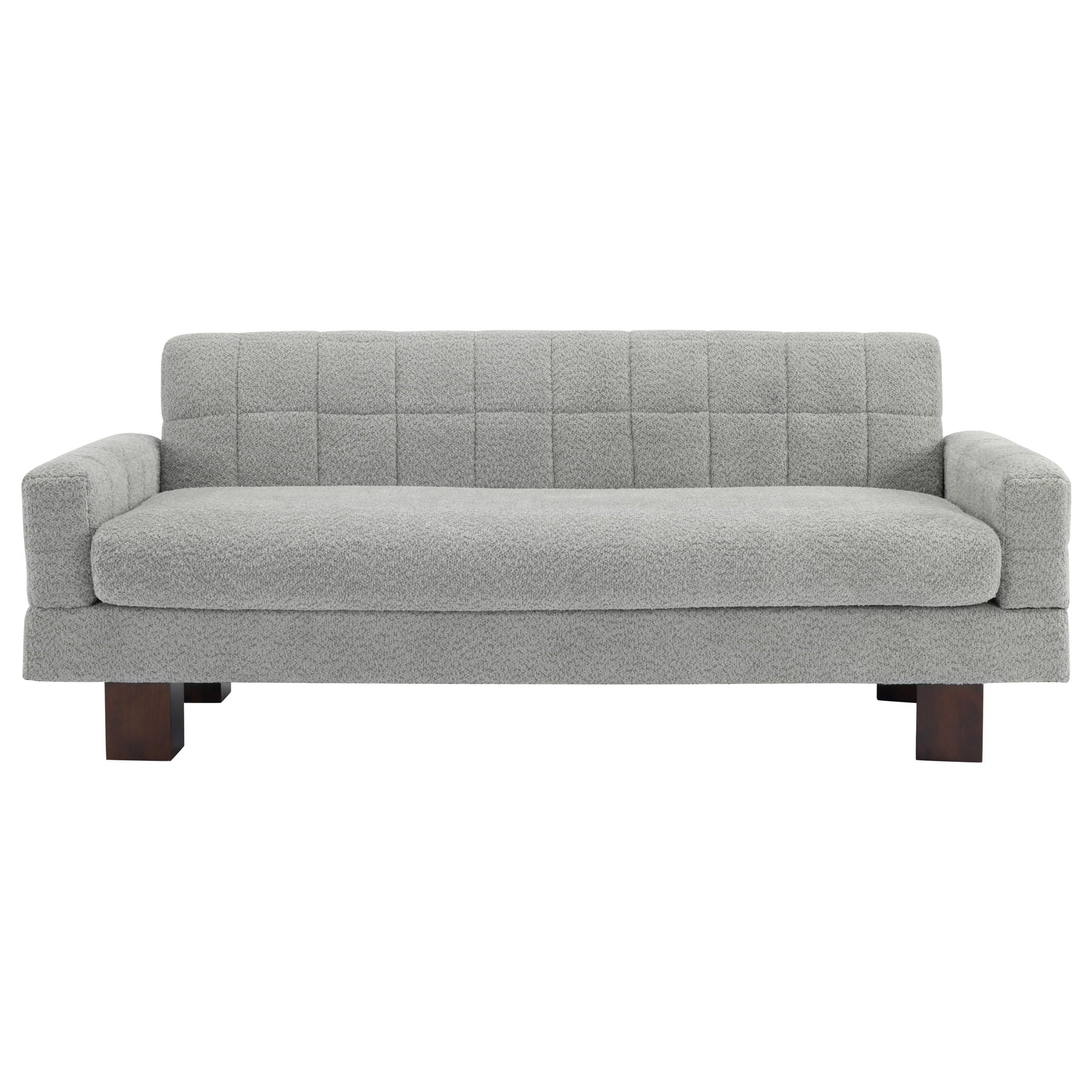 Modern Loveseat Sofa, 2 Seater With Square Arms For Living Room