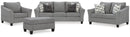 Mathonia Sofa, Loveseat, Chair and Ottoman
