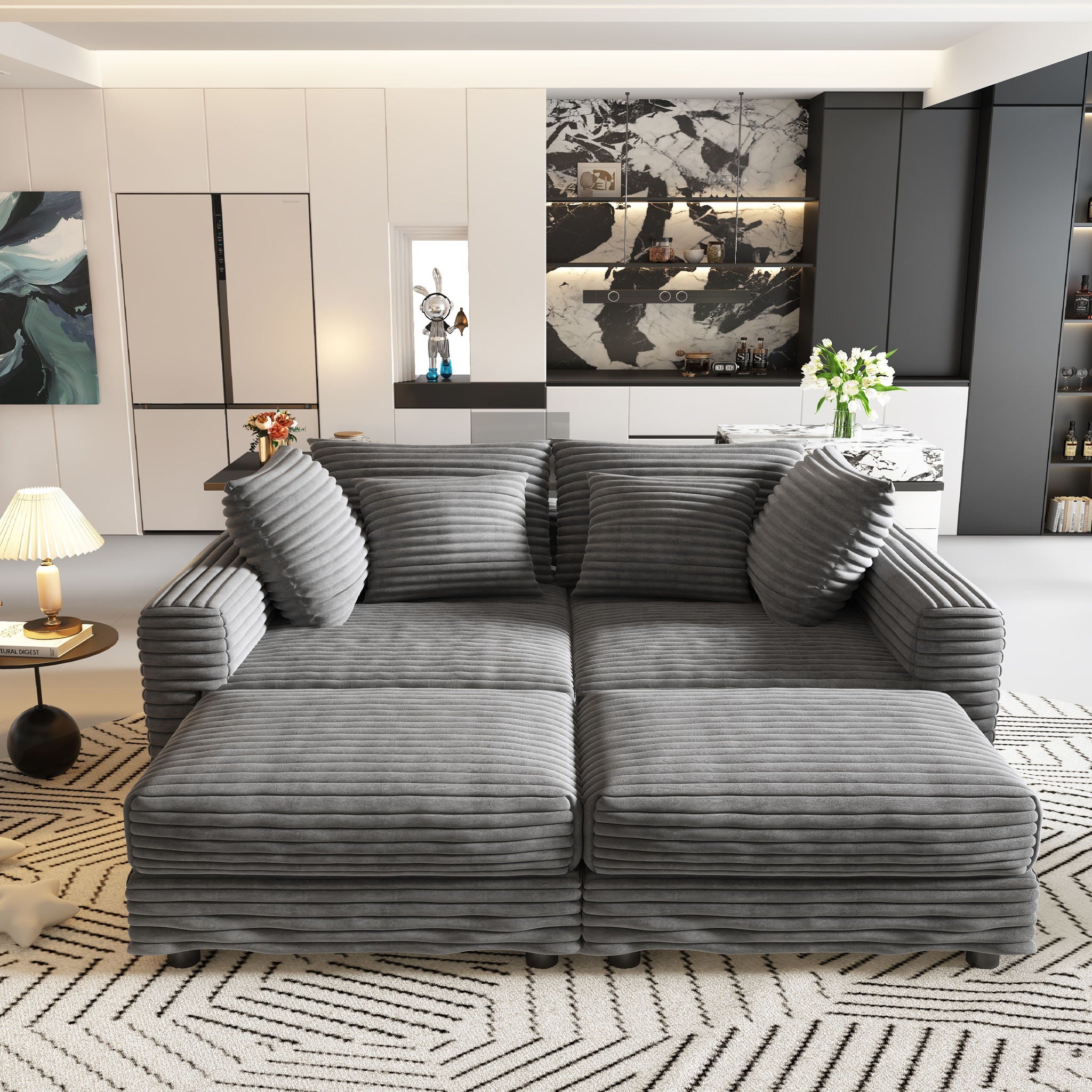 Modern Comfy Upholstered Sofa Cloud Couch & Deep Seat Couches